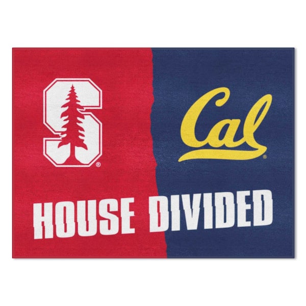 FANMATS NCAA House Divided - Stanford / UC-Berkeley 33.75 in. x 42.5 in. House Divided Mat Area Rug