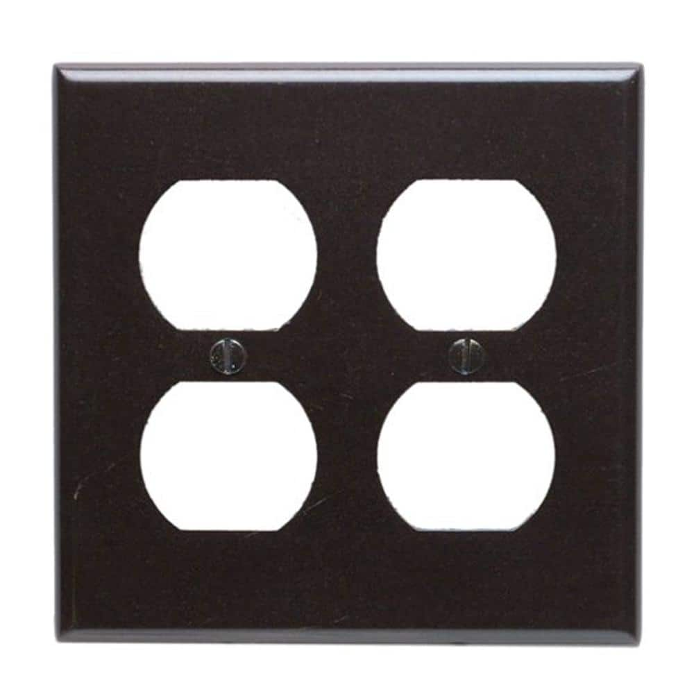 UPC 078477436509 product image for 2-Gang Brown 2-Duplex Outlet/Receptacle Plastic Standard Wall Plate (1-Pack) 850 | upcitemdb.com