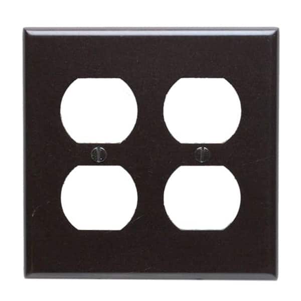 Leviton Brown 2-Gang 1-Toggle/2-Duplex Wall Plate (1-Pack)