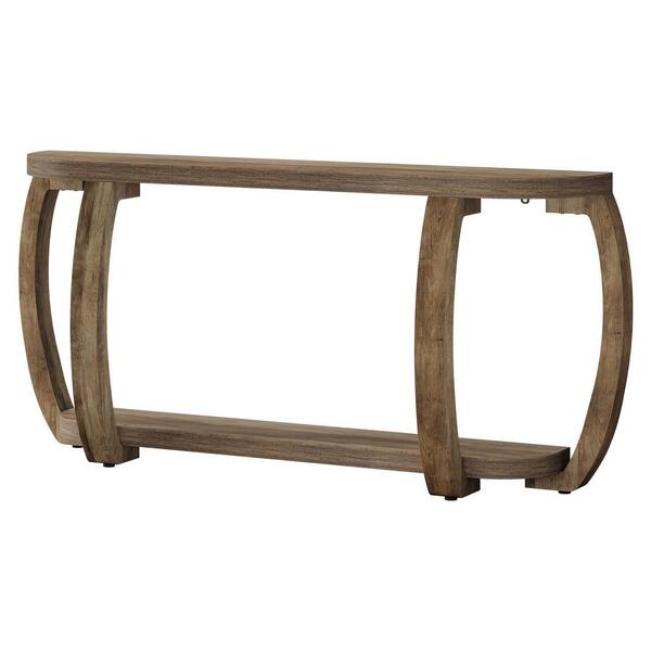 BYBLIGHT Turrella 63 in. Brown Specialty Wood Console Table Sofa ...
