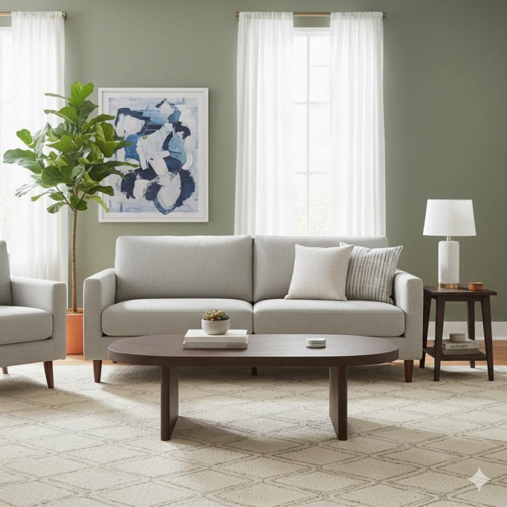 Peny 32 in. Dark Almond Oak Brown Oval Wood Coffee Table with Panel Legs price history on PriceWatchPro