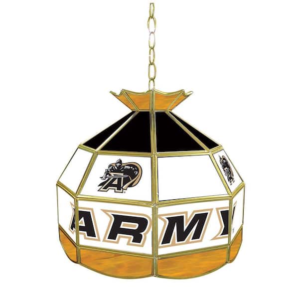 Trademark Global Army Black Knights 16 in. Gold Hanging Tiffany Style Billiard Lamp