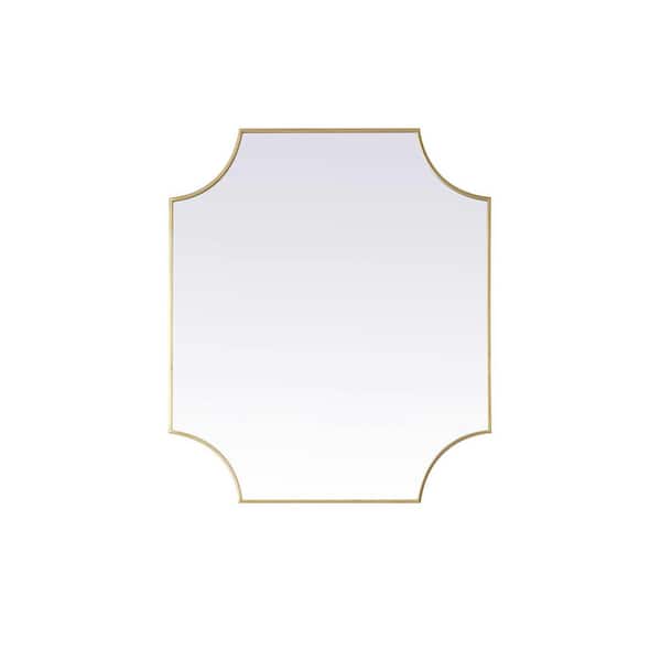 Brass 36 in. W x 42 in. H Rectangle Wall Mirror