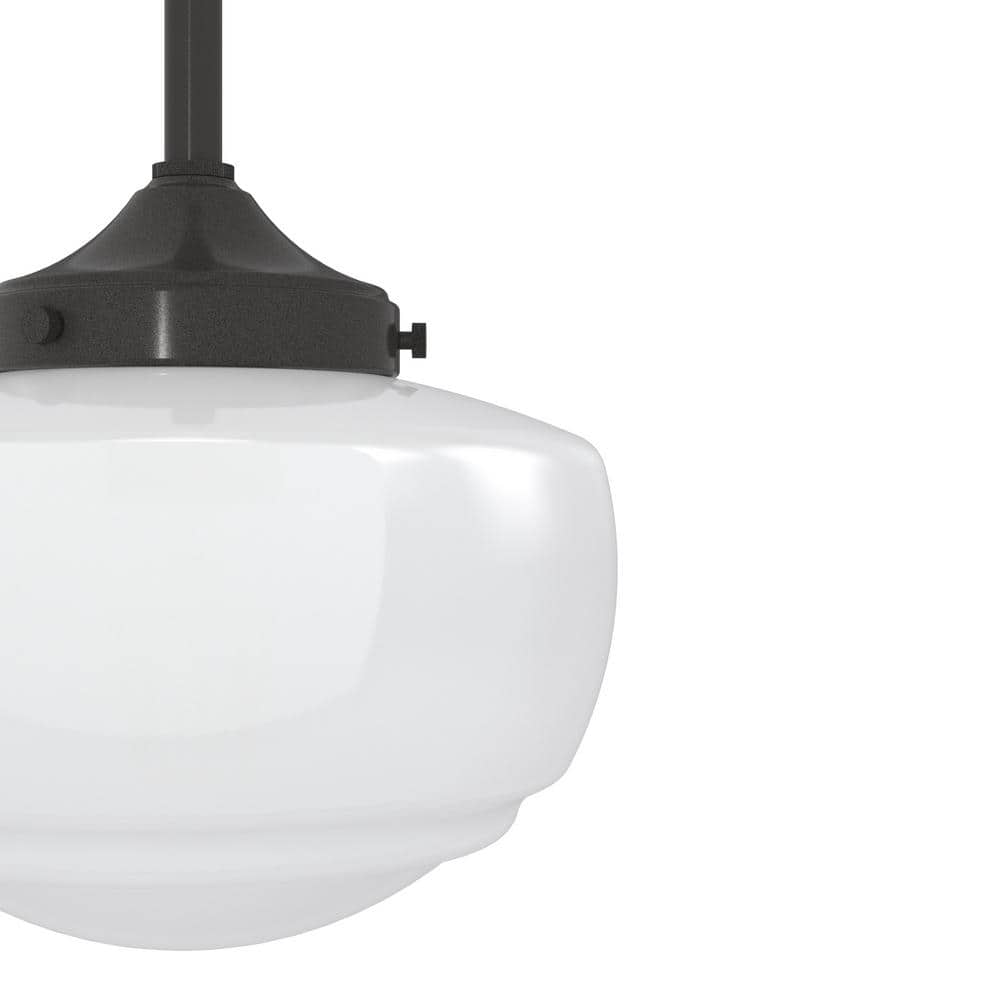 Saddle Creek Noble Bronze Mini Pendant with White Glass Shade