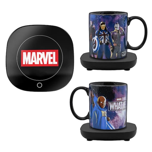 Uncanny Brands Marvel's Single-Cup Black "What-If?" Coffee Mug with Warmer for Your Drip Coffee Maker