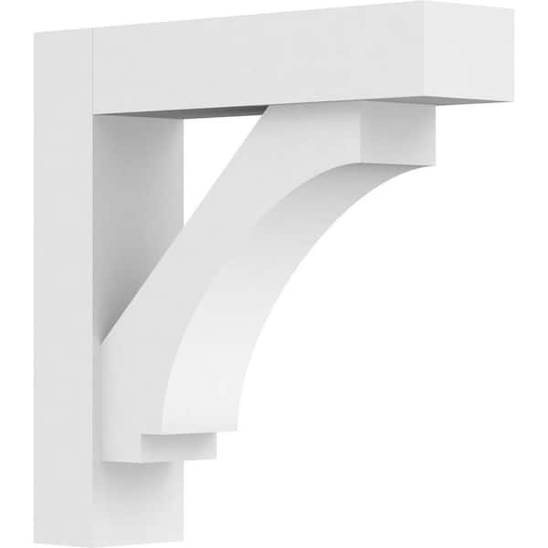 Ekena Millwork Standard Imperial 3 in. W x 12 in. H x 12 in. D Signature Urethane Polyurethane Bracket With Block Ends
