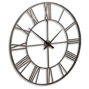 Paquita Antique Silver Analog Metal Wall Clock