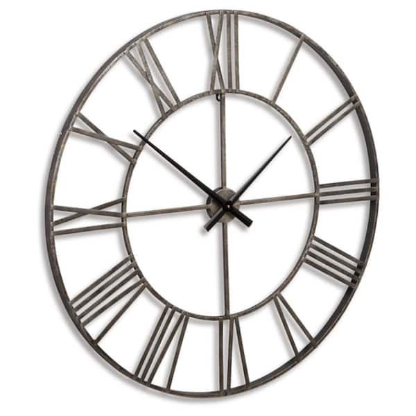 Signature DESIGN BY ASHLEY Paquita Antique Silver Analog Metal Wall Clock