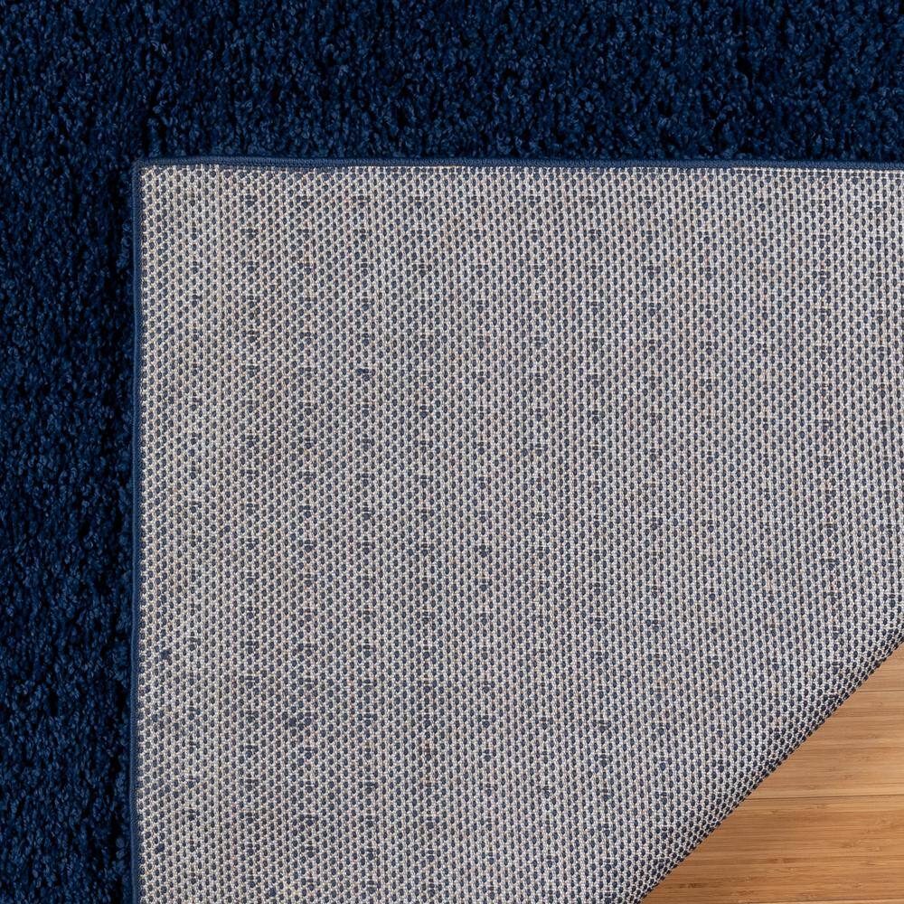 Solid Navy Rectangular 8' x 10' Synthetic Shag Area Rug