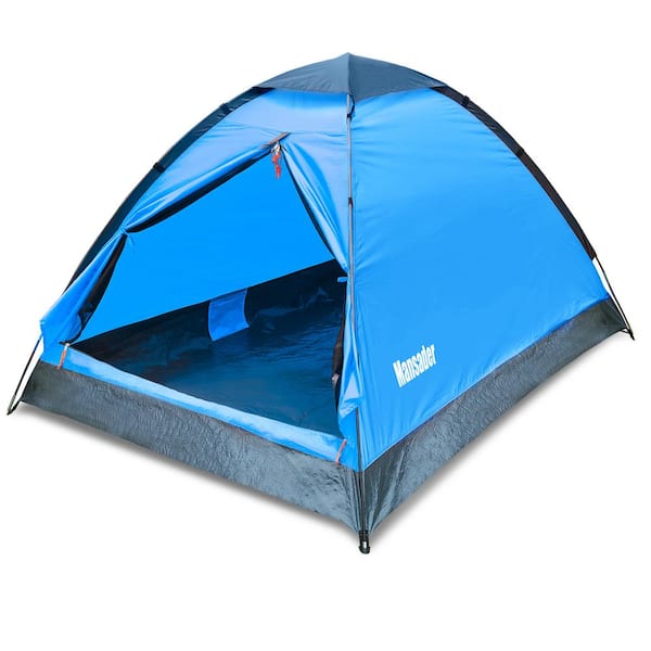 2-Person Polyester Dome Tent with Carry Bag in Blue