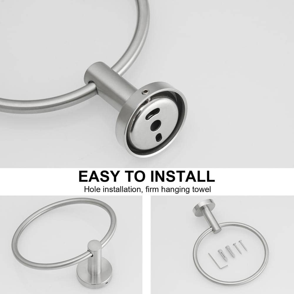 Brushed Nickel Stainless Steel 3-Piece Bathroom Hardware Set