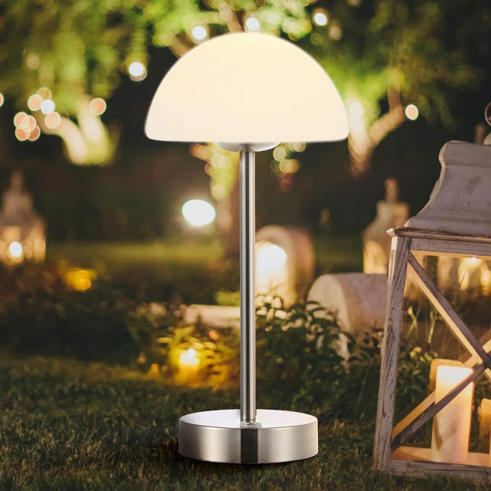 Xavier 12.5" Nickel Polished Cordless LED Buffet Lamp