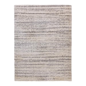 Thayer Abrash Gray 7 ft. x 10 ft. Abstract Shag Indoor Area Rug