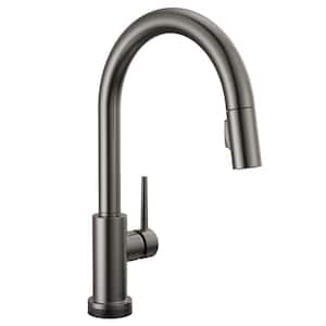 Trinsic Touch2O Single-Handle Pull-Down Sprayer Kitchen Faucet (Google Assistant, Alexa Compatible) in Black Stainless