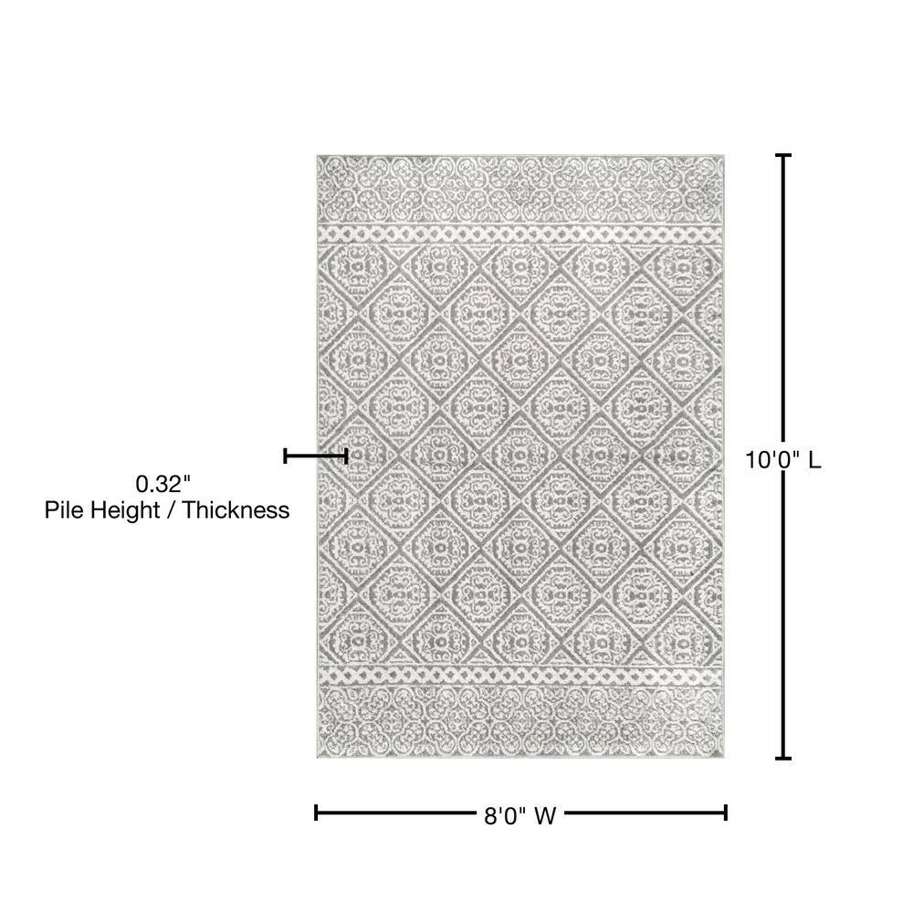 Gray Geometric Synthetic 8' x 10' Area Rug