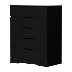Holland 5-Drawer Pure Black Chest of Drawers