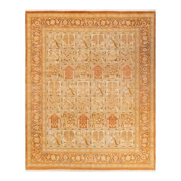 Mogul 8 ft. x 10 ft. Brown Oriental Wool Indoor Area Rug