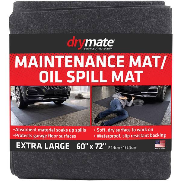 6ft. W x 4 ft. 10 in. L Charcoal Commercial/Residential Polyester Garage Flooring Maintenance Mat