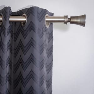 Tama 96 in. Single Curtain Rod in Antique Silver with Finial
