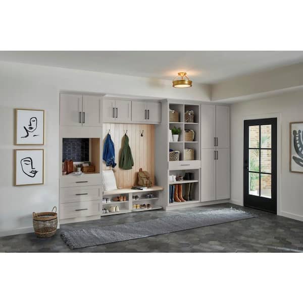 Avondale 24 in. W x 96 in. H x 24 in. D Ready To Assemble Plywood Shaker Utility Pantry Cabinet in Dove Gray