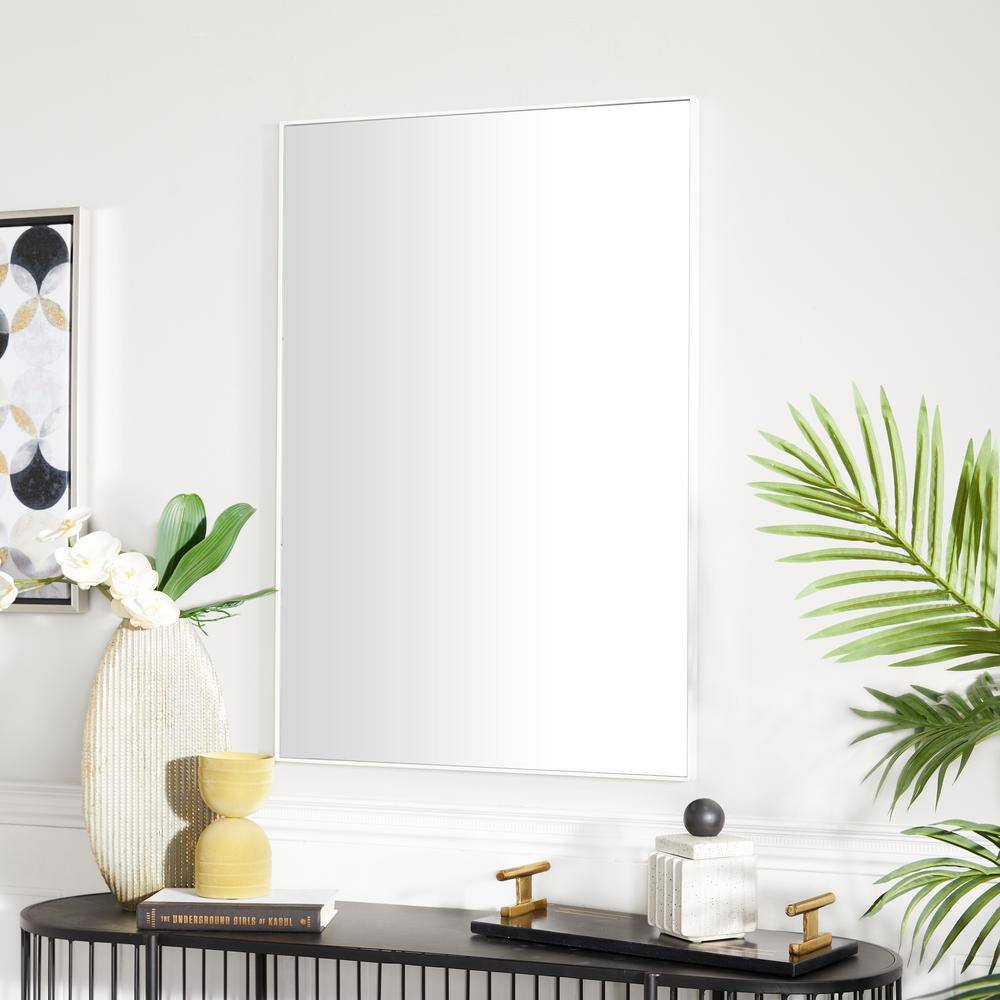 Modern 24"x36" Rectangular Black Wood Wall Mirror