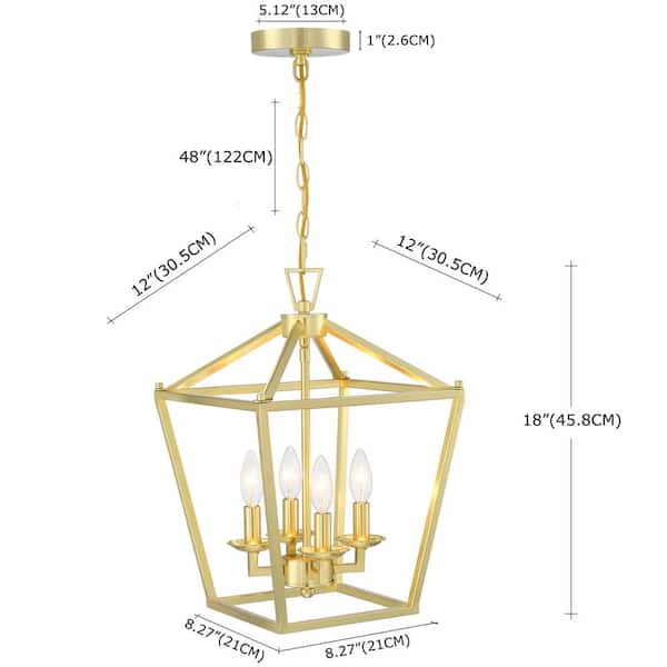 4 -Light Soft gold Chandelier