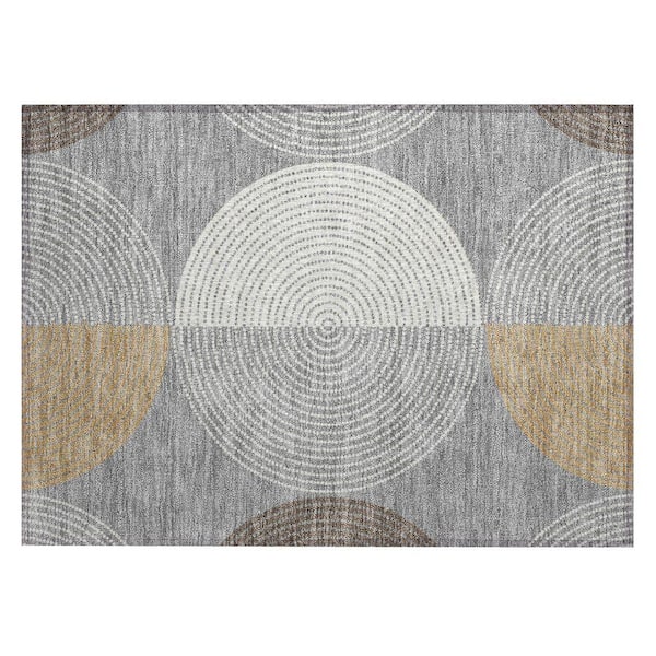 Chantille Machine Washable Indoor/Outdoor Abstract ACN2281 Gray 1 ft. 8 in. x 2 ft. 6 in. Accent Rug