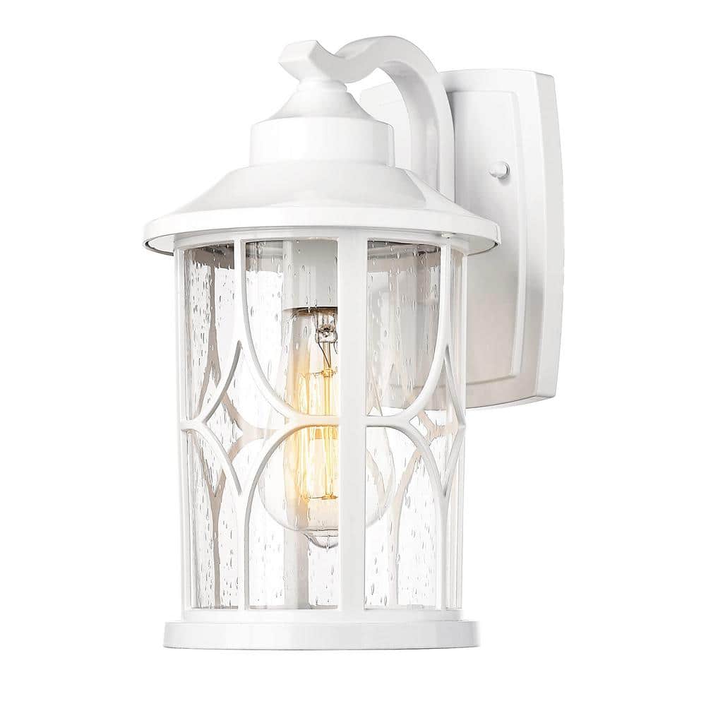 1-Light White Aluminum Hardwired Waterproof Outdoor Lighting Fixture Wall Lantern Scone with No Bulbs Included price history on PriceWatchPro