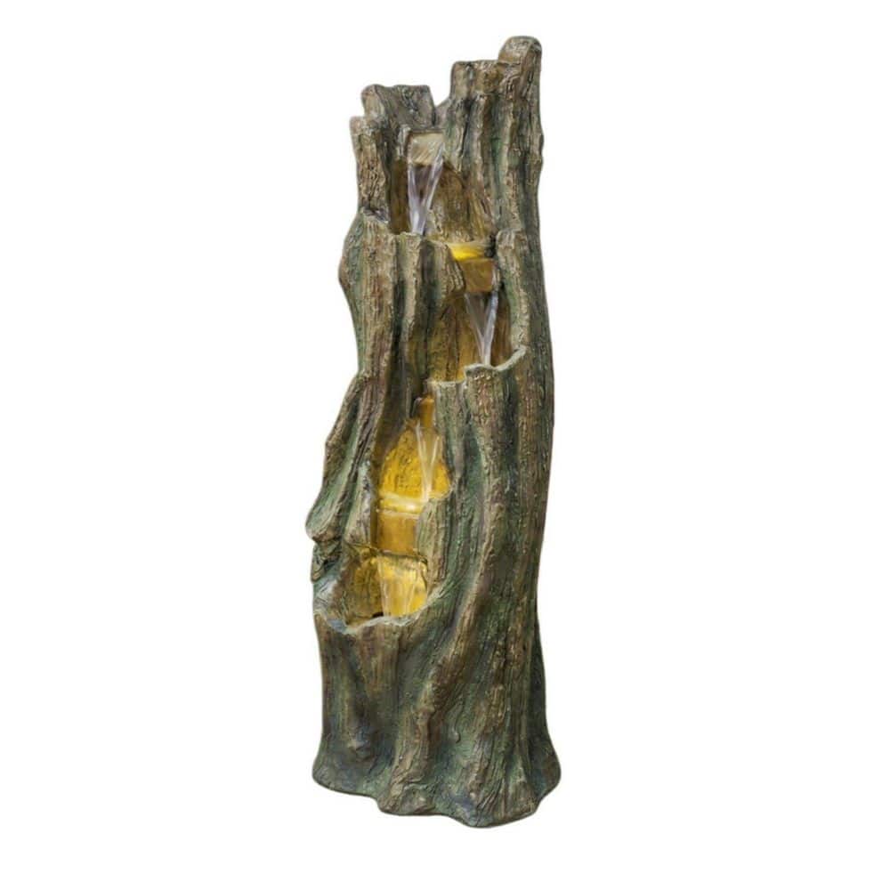 39.4 in. Resin Waterfall Fountain with Energy-Efficient LED Lights for Outdoor Garden, Backyard and Lawn Porches price history on PriceWatchPro