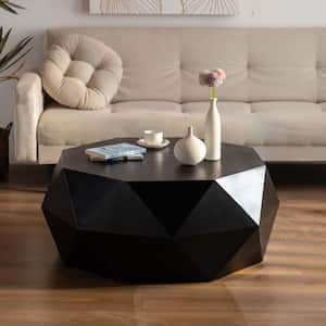 38.18 in. Black Specialty Wood Coffee Table