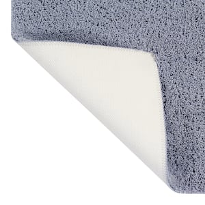 Micro Plush Collection Light Gray 20 in. x 20 in. 100% Micro Polyester Tufted Bath Mat Rug