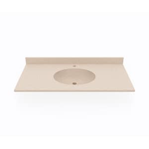 Ellipse 43 in. W x 22 in. D Solid Surface Vanity Top with Sink in Bermuda Sand