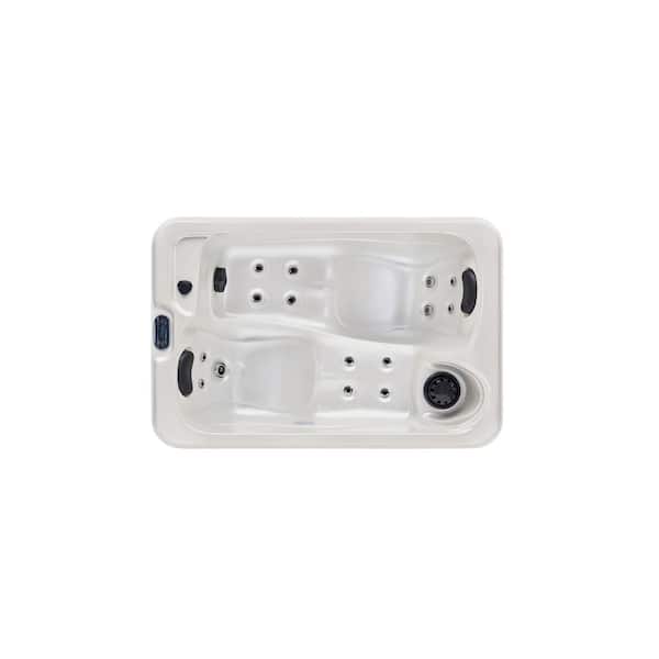 Unbranded Infinity 2-Person 15 Jet Lounger Hot Tub with Pearl White Interior and Bluetooth