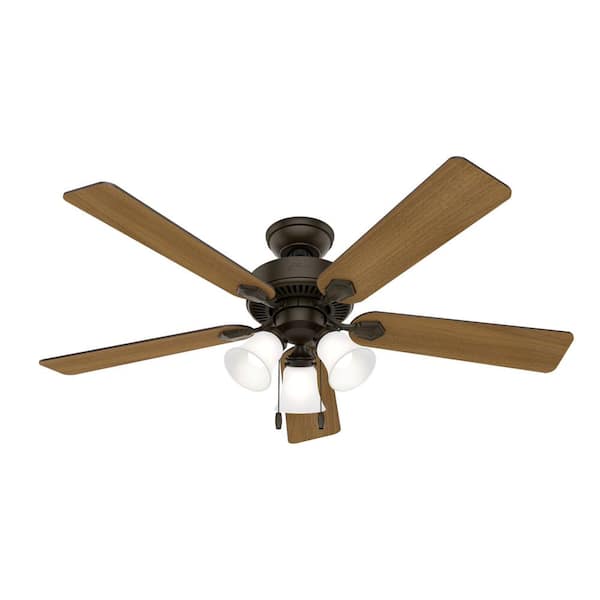 Swanson 52 in. New Bronze Indoor Ceiling Fan with LED Light Kit and Pull Chain