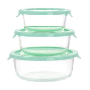 Martha Stewart 6 Piece Assorted Glass Storage Container and Lid Set  in Mint