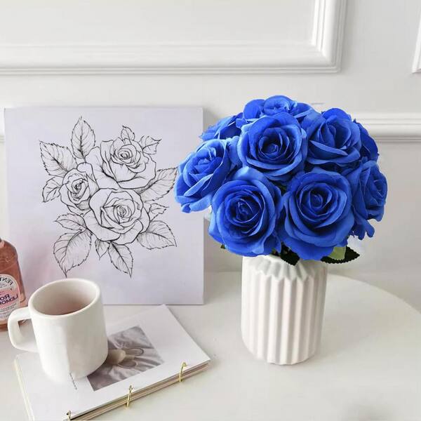 Blue Rose Artificial Flower, 10-Pack L09G2TC429 - The Home Depot