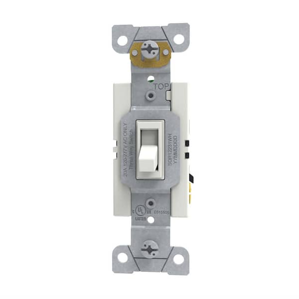 20 Amp 3-Way Light Switch Residential and Commercial White