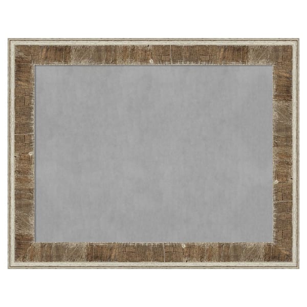 Amanti Art Farmhouse Brown Narrow 29 in. x 23 in. Framed Magnetic Board