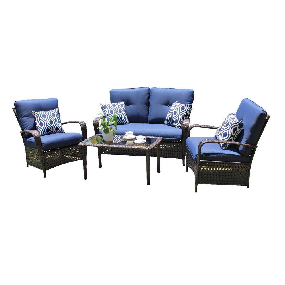 hampton bay delaronde conversation set