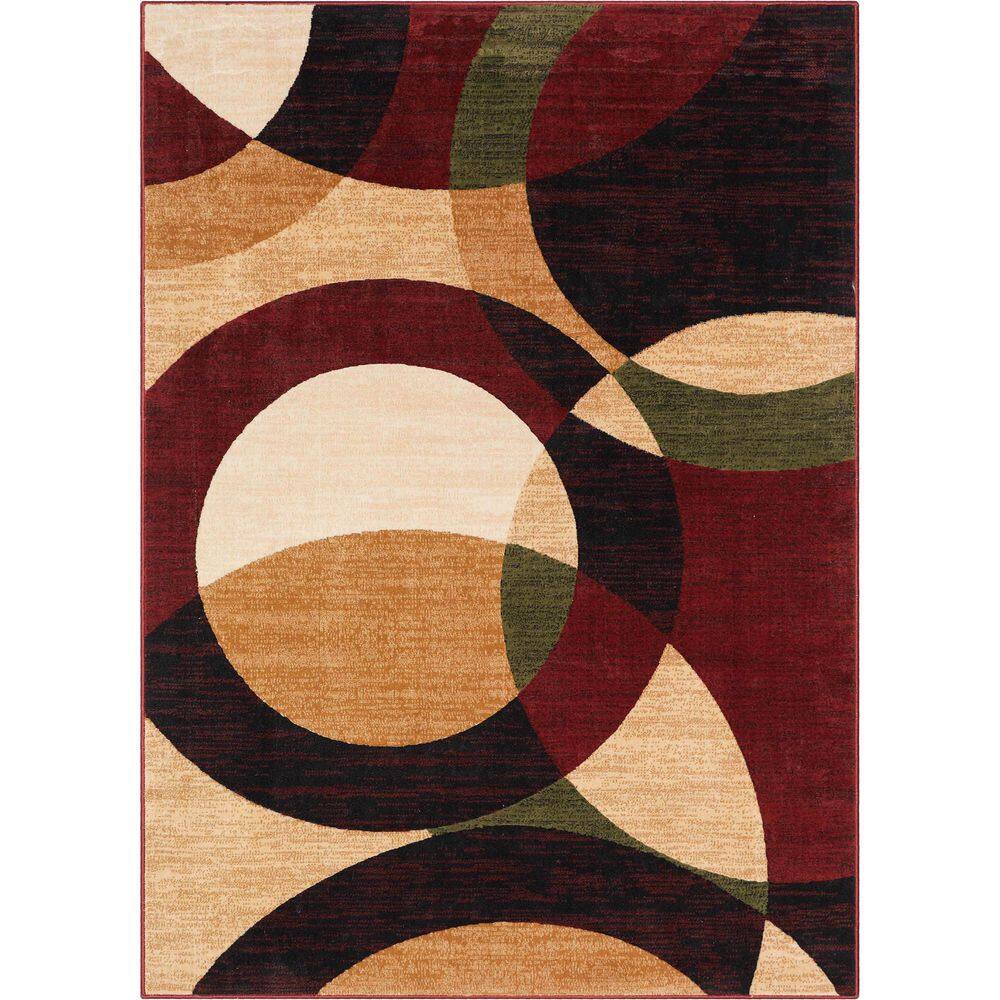 Transitional Dulcet Bingo Multicolor 5' x 7' Geometric Area Rug