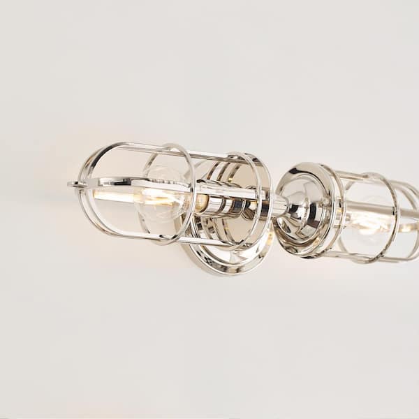Urban Renewal 2-Light Industrial Vintage Polished Nickel Wall Bathroom Vanity Light