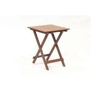 Brown Wood Folding Outdoor Side Table