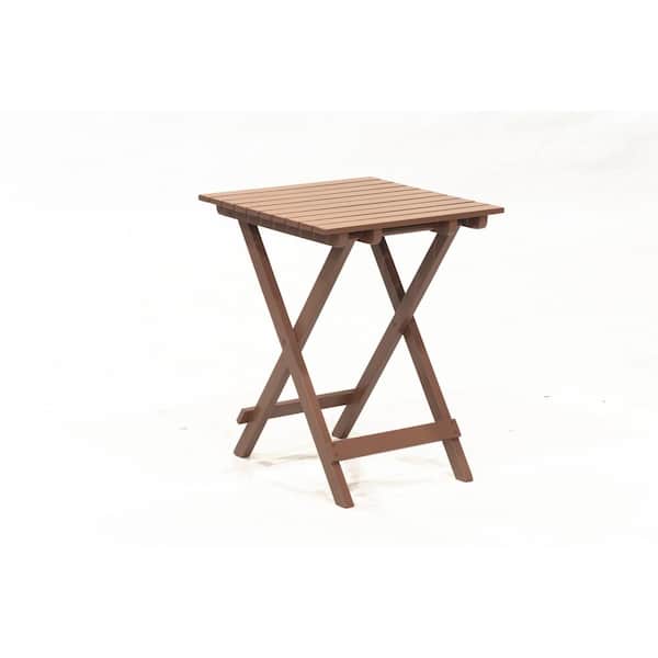 Brown Wood Folding Outdoor Side Table, Small Wooden Folding Table Ikea