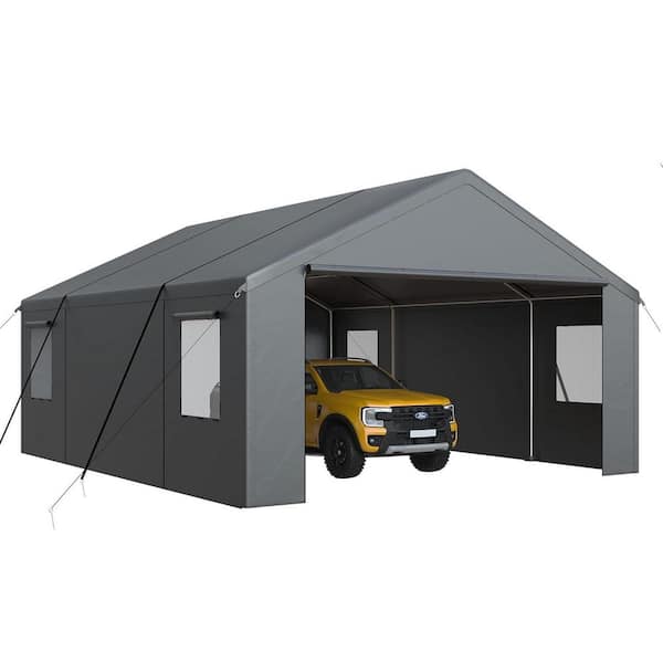 VIWAT 20 ft. x 20 ft. Heavy-Duty Portable Carport with Side