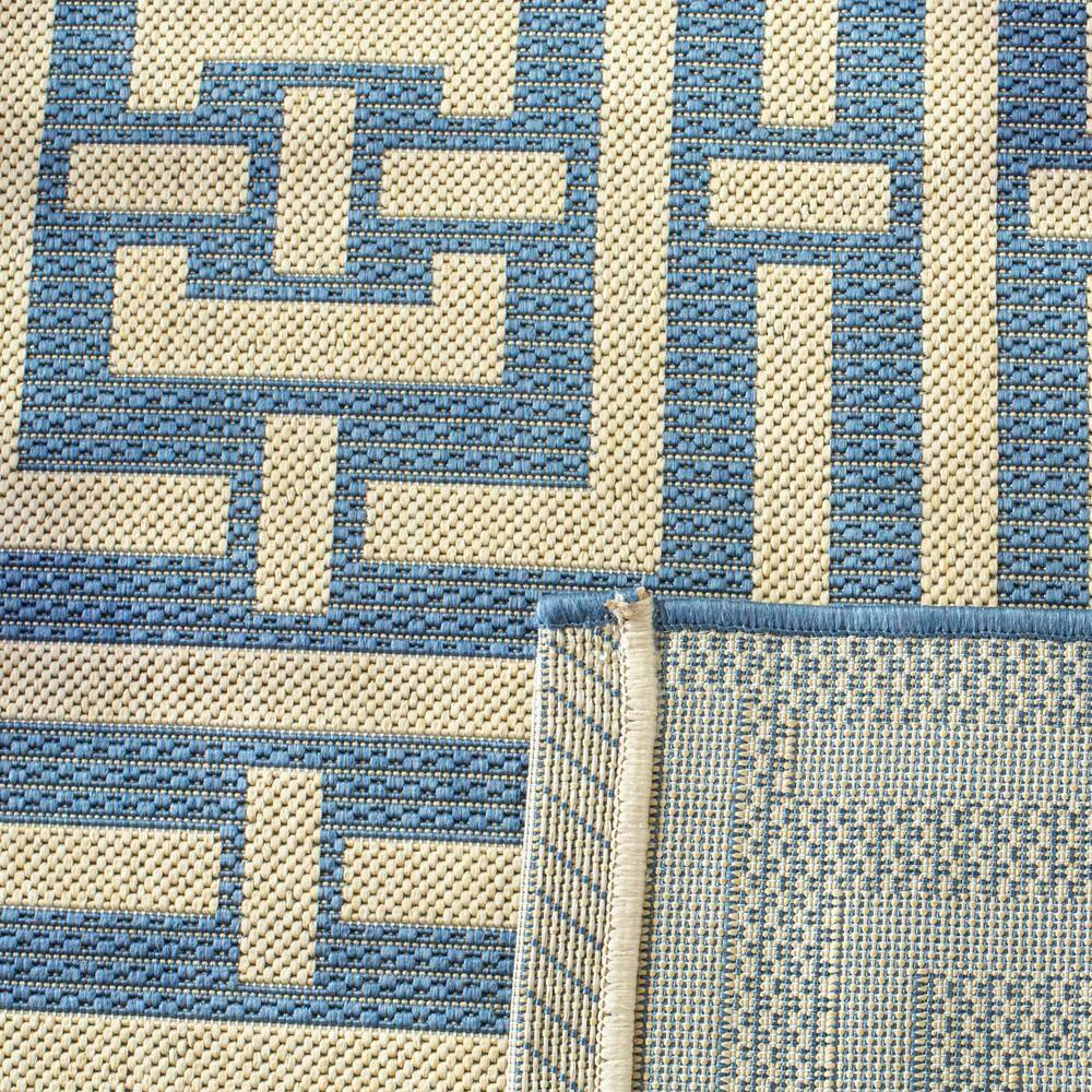 Chic Blue/Bone Geometric 9' x 12' Indoor/Outdoor Synthetic Area Rug