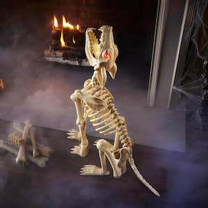 2.5 ft. Animated LED Sit-and-Stand Skeleton Wolves (2-Pack)
