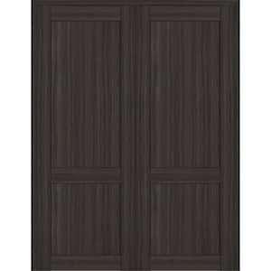 2 Panel Shaker 60 in. x 96 in. Both Active Gray Oak Wood Composite Solid Core Double Prehung Interior Door