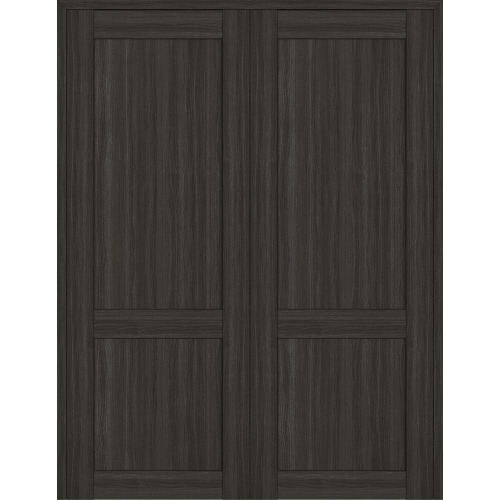 2 Panel Shaker 36 in. x 96 in. Both Active Gray Oak Wood Composite Solid Core Double Prehung Interior Door price history on PriceWatchPro