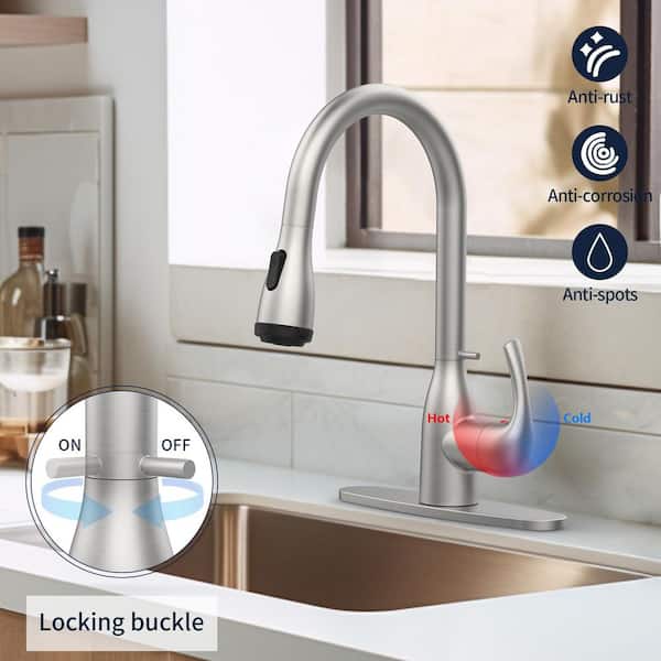 cadeninc 15.74 in. H Commercial Single Handle Pull Down