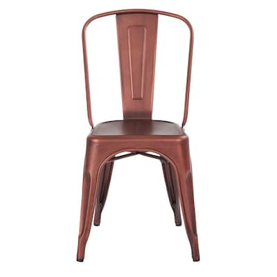 Bristow Brushed Red Copper Armless Metal Chair (4-Pack)
